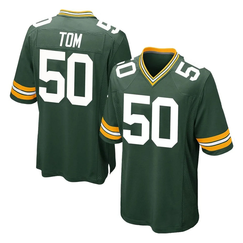 Ndoa GB.Packers #50 Zach Tom Player Green Home Game Stitched Jerseys