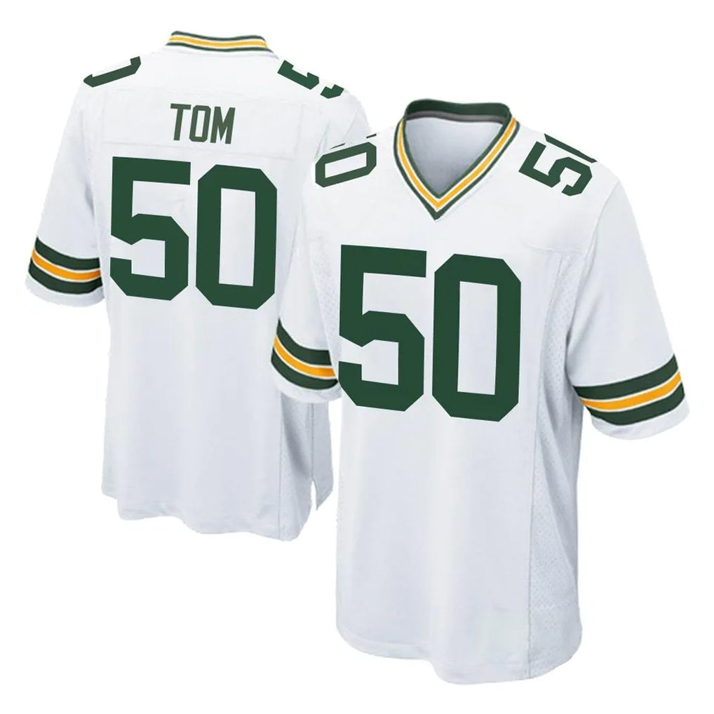 Ndoa GB.Packers #50 Zach Tom Player White Home Game Stitched Jerseys
