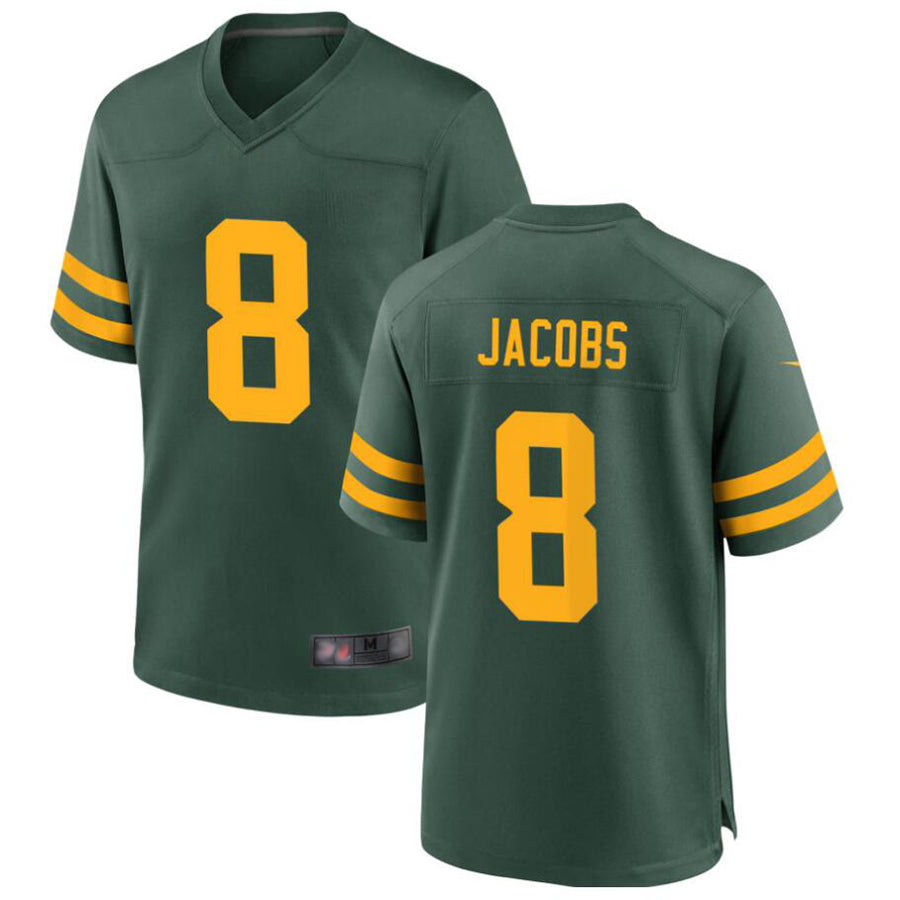 Ndoa GB.Packers #8 Josh Jacobs Player Green Home Replica Stitched Jerseys