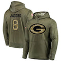 Ndoa GB.Packers #8 Josh Jacobs Player Olive Salute to Service Pullover Hoodie Game Stitched Jerseys