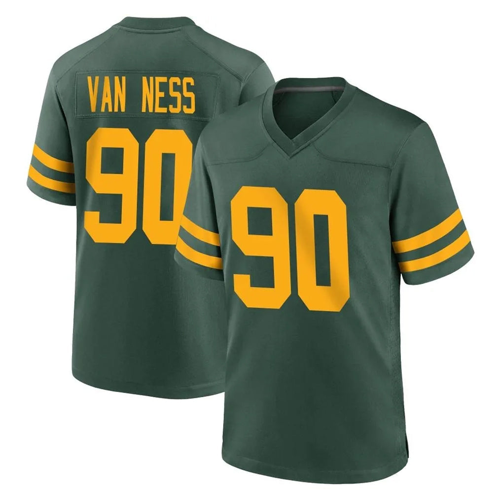 Ndoa GB.Packers #90 Lukas Van Ness Player Green Alternate Home Game Stitched Jerseys