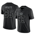 Ndoa GB.Packers #95 Devonte Wyatt Player Black Reflective Limited Home Game Stitched Jerseys