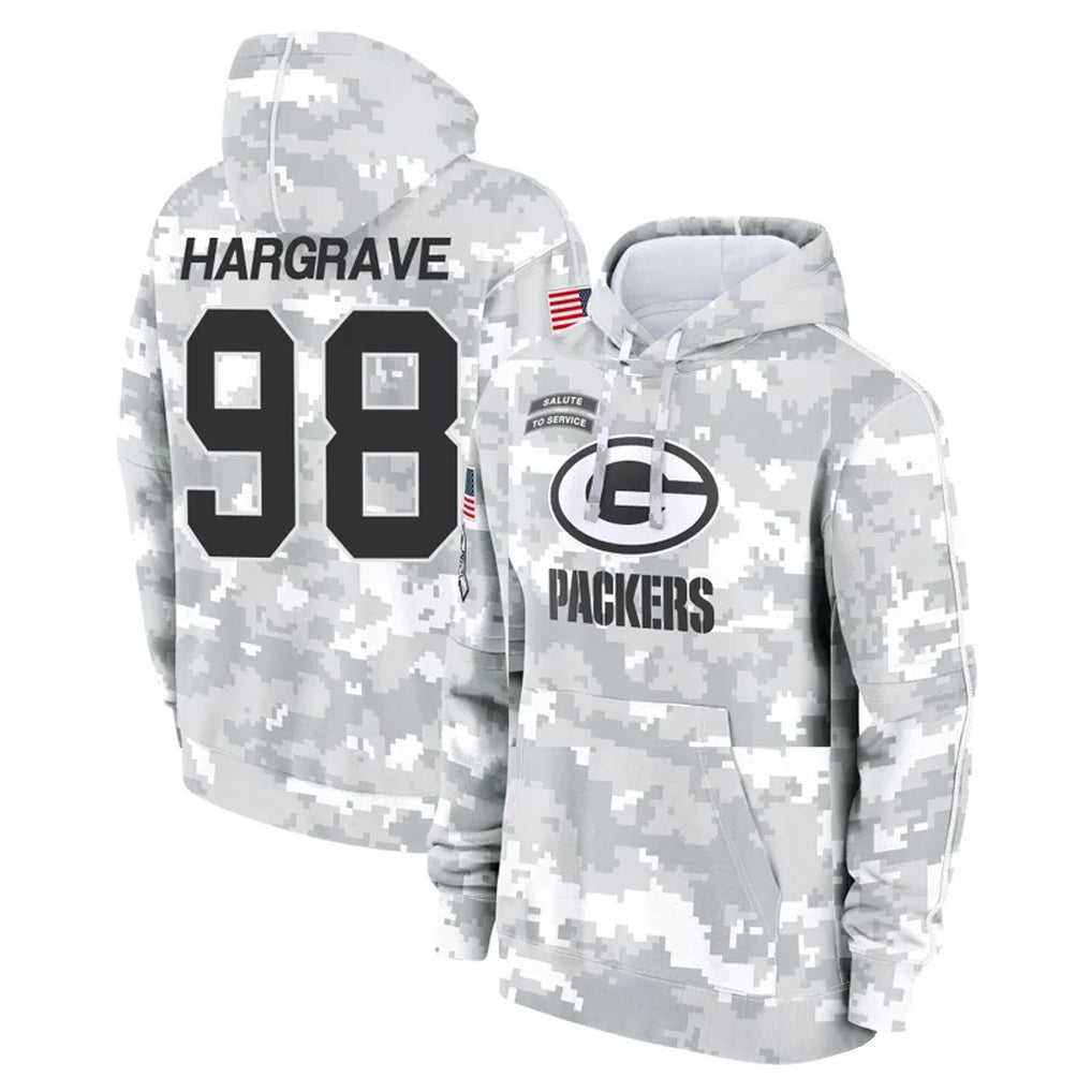 Ndoa GB.Packers #98 Javon Hargrave Player Arctic Camo Salute to Service Hoodies Limited Game Stitched Jerseys