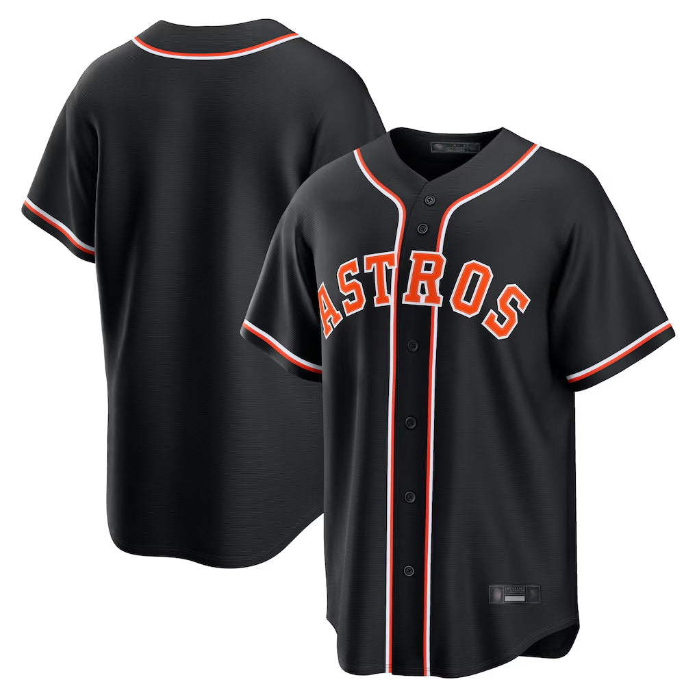 Ndoa H.Astros Black Fashion Out Home Game Blank Player Stitched Jerseys