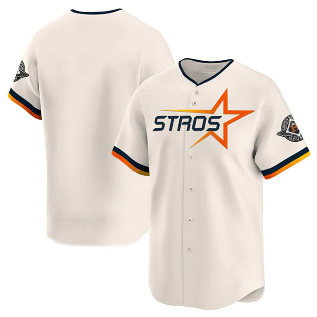 Ndoa H.Astros Cream Limited Home Blank Player Stitched Jerseys
