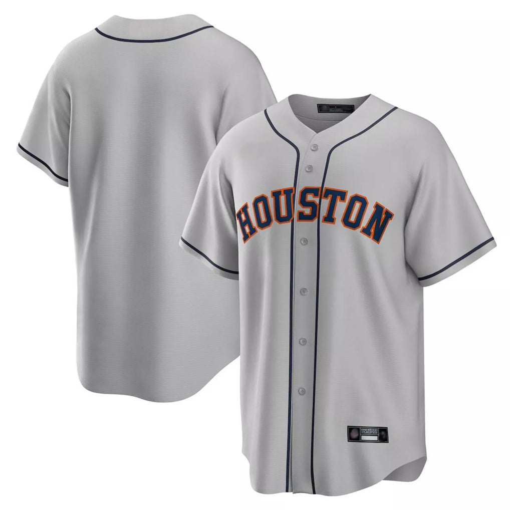 Ndoa H.Astros Gray Home Game Blank Player Stitched Jerseys