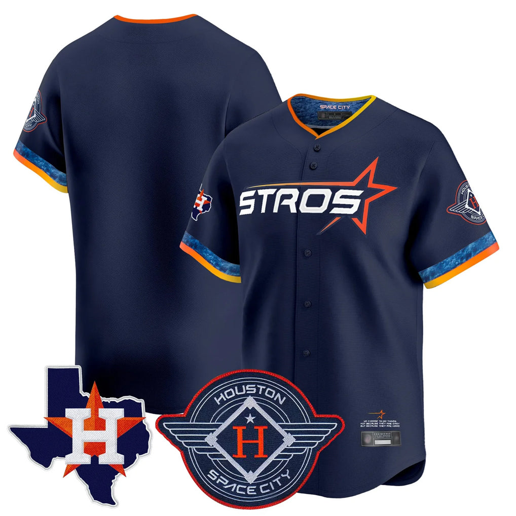 Ndoa H.Astros Navy City Connect Texas Patch Vapor Premier Blank Player Limited Home Stitched Jerseys