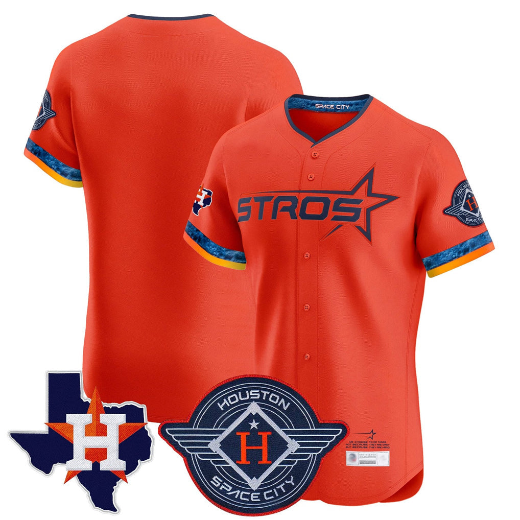 Ndoa H.Astros Orange City Connect Texas Patch Vapor Premier Blank Player Limited Elite Home Stitched Jerseys