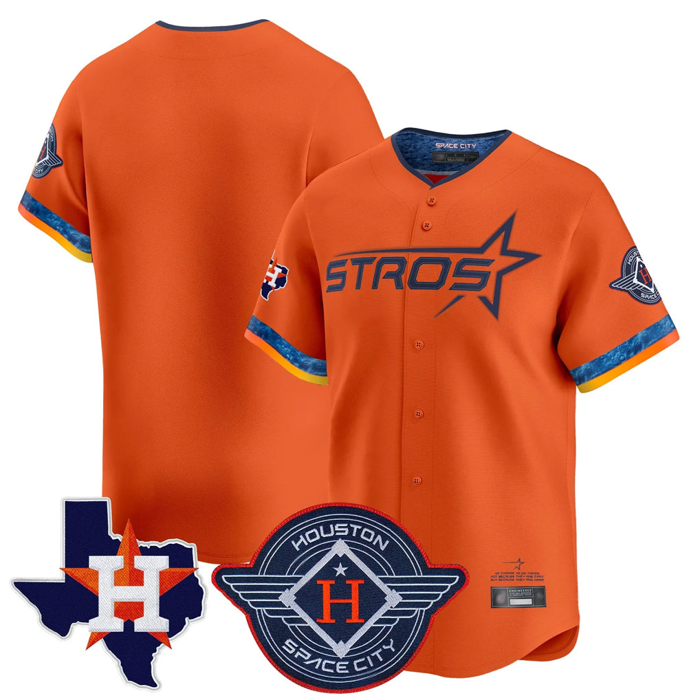 Ndoa H.Astros Orange City Connect Texas Patch Vapor Premier Blank Player Limited Home Stitched Jerseys