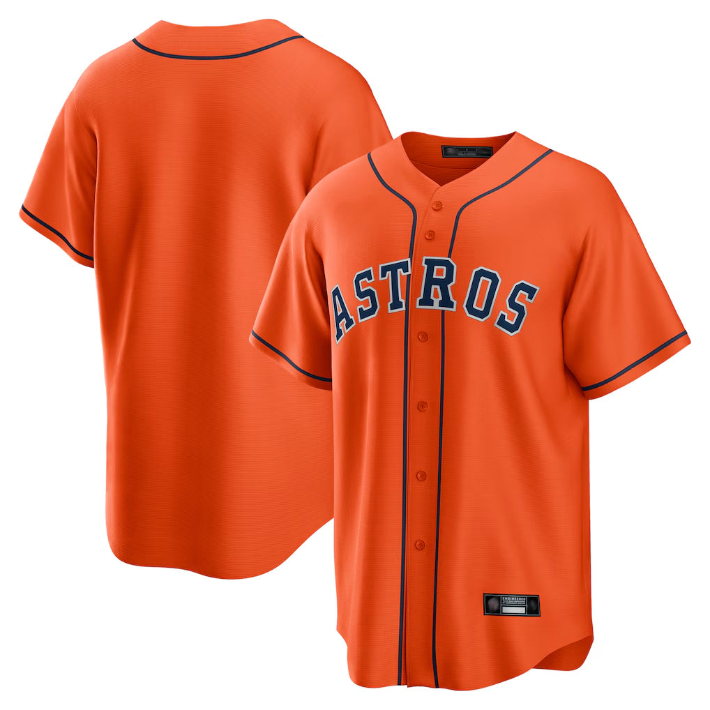 Ndoa H.Astros Orange Home Game Blank Player Stitched Jerseys
