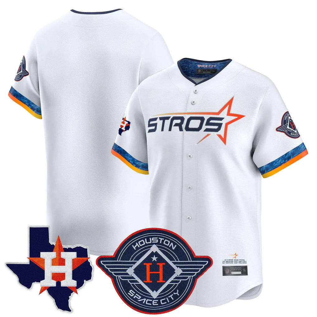 Ndoa H.Astros White City Connect Texas Patch Vapor Premier Blank Player Limited Home Stitched Jerseys