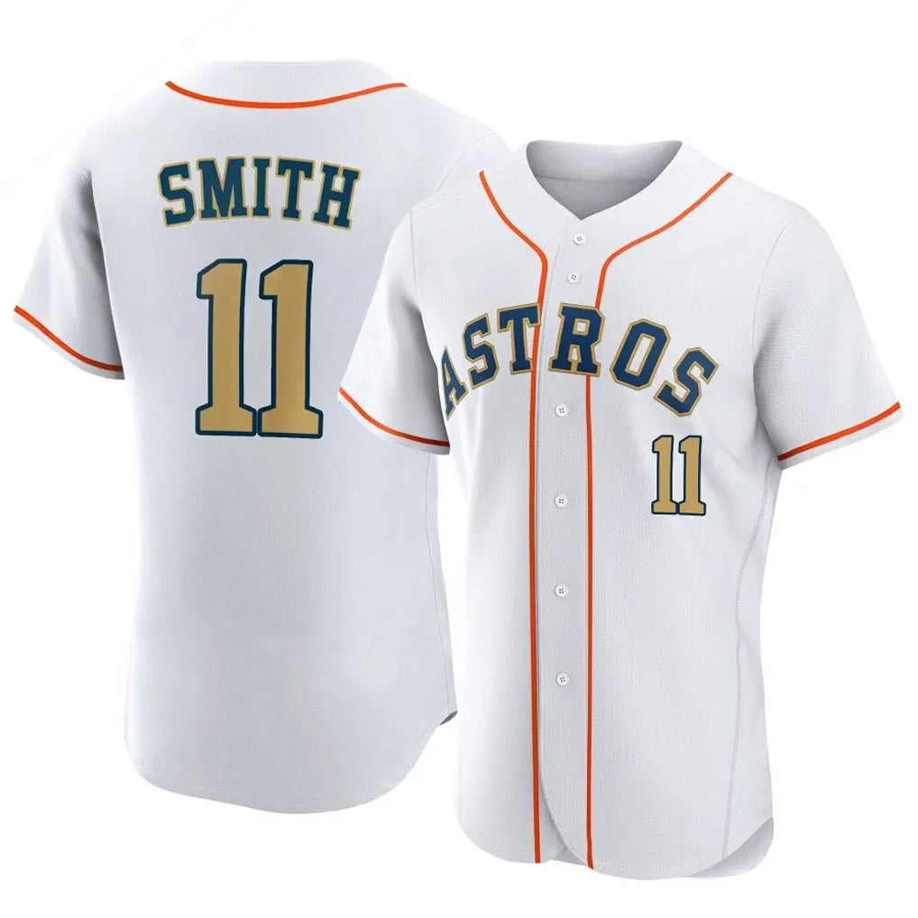Ndoa H.Astros #11 Cam Smith Player Gold Collection Limited Elite Home Stitched Jerseys
