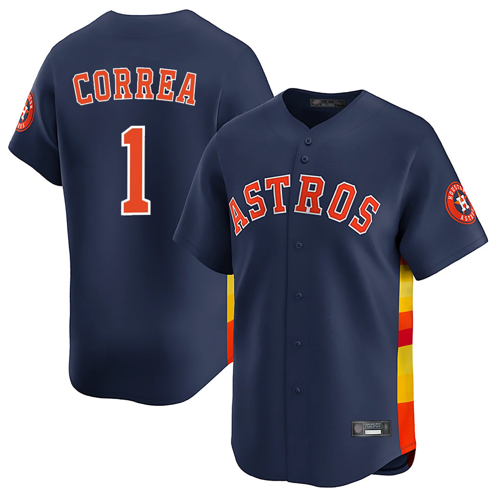 Ndoa H.Astros #1 Carlos Correa Player Navy Home Limited Stitched Jerseys