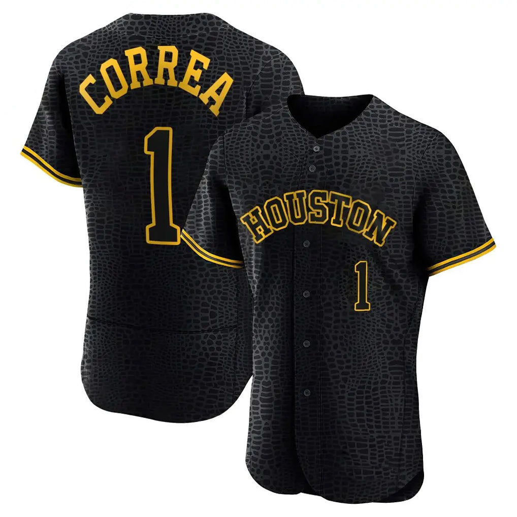 Ndoa H.Astros #1 Carlos Correa Player Snake Skin City Limited Elite Home Stitched Jerseys