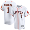 Ndoa H.Astros #1 Carlos Correa Player White Home Limited Stitched Jerseys