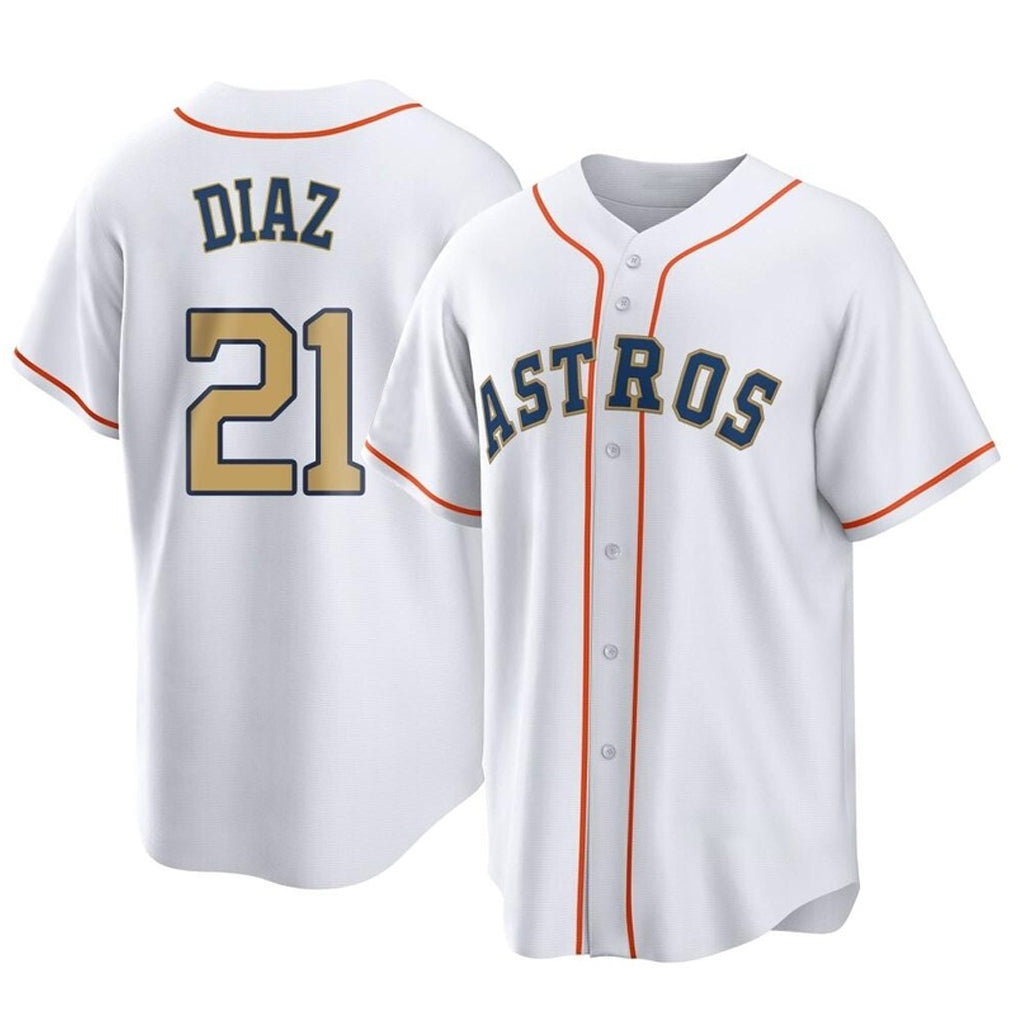Ndoa H.Astros #21 Yainer Diaz Player Gold Collection Game Home Stitched Jerseys