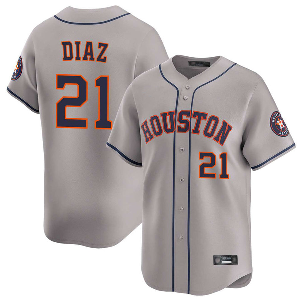 Ndoa H.Astros #21 Yainer Diaz Player Gray Home Limited Stitched Jerseys