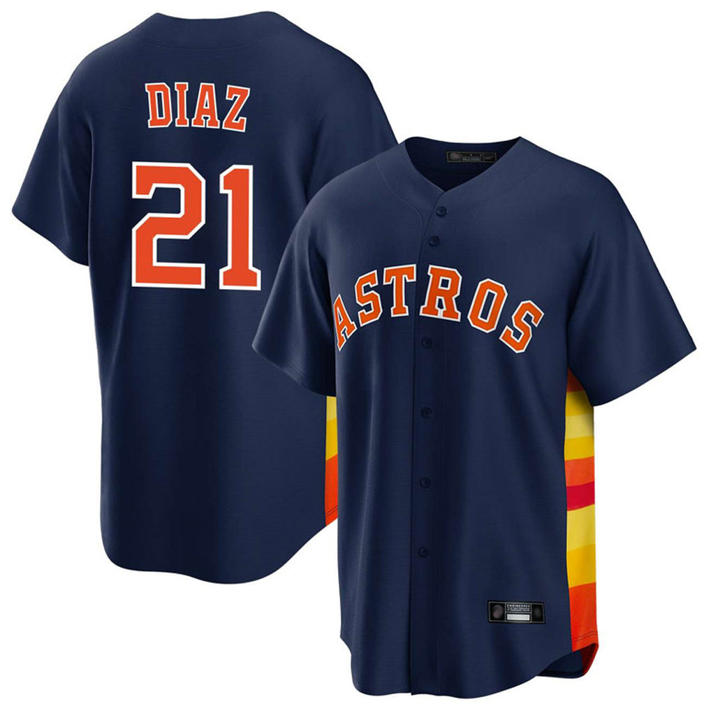 Ndoa H.Astros #21 Yainer Diaz Player Navy Home Game Stitched Jerseys