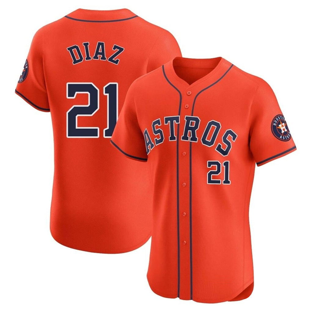Ndoa H.Astros #21 Yainer Diaz Player Orange Home Limited Elite Stitched Jerseys