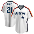 Ndoa H.Astros #21 Yainer Diaz Player White Cooperstown Collection T-shirt Stitched Jerseys