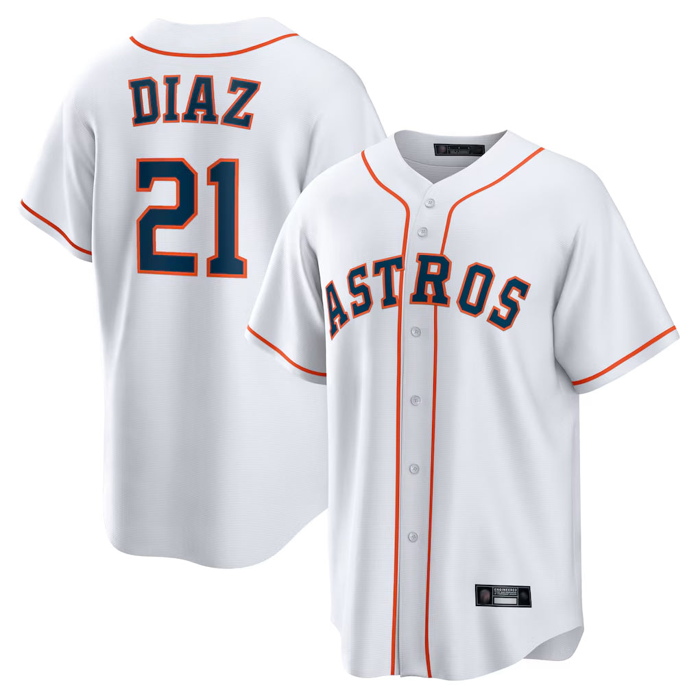 Ndoa H.Astros #21 Yainer Diaz Player White Home Game Stitched Jerseys