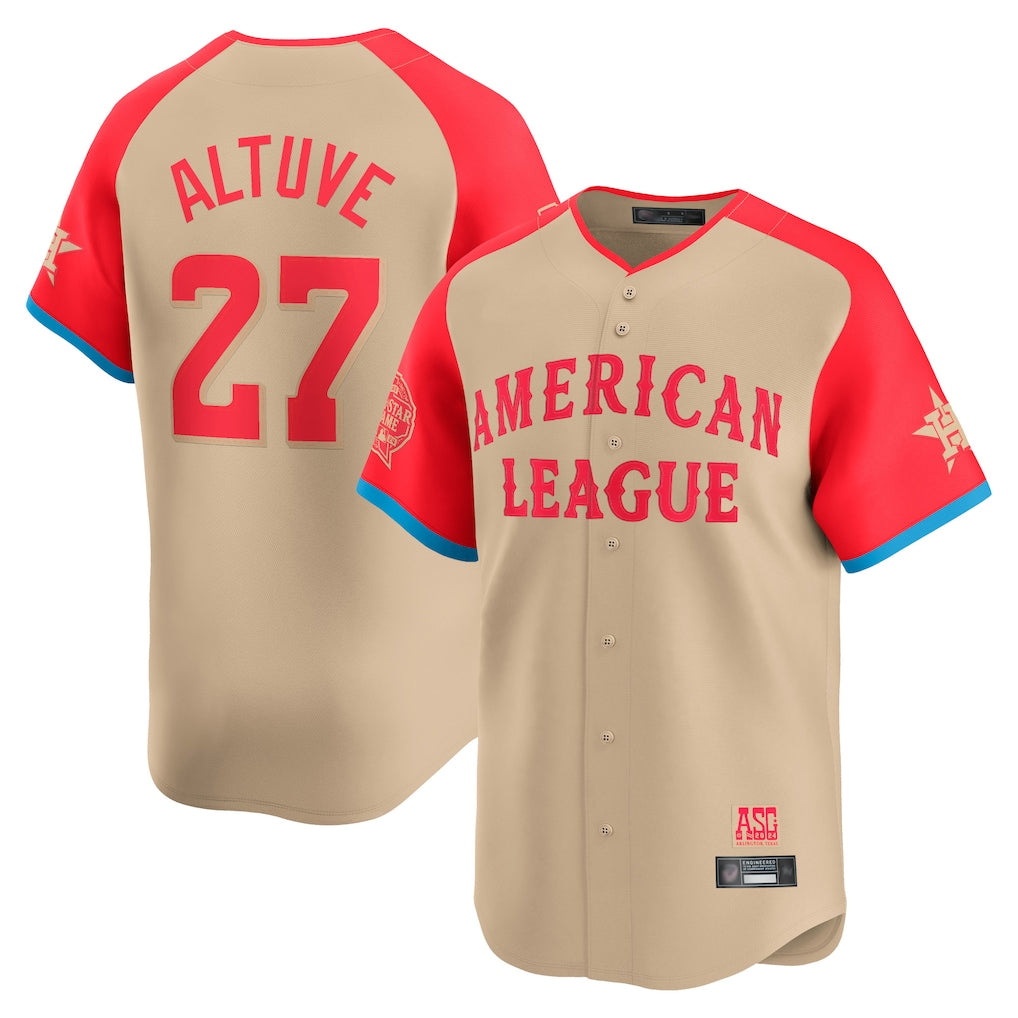 Ndoa H.Astros #27 Jose Altuve Player Cream American League All-Star Game Limited Stitched Jerseys