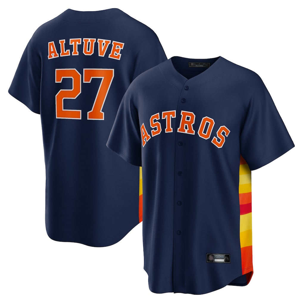 Ndoa H.Astros #27 Jose Altuve Player Navy Home Game Stitched Jerseys