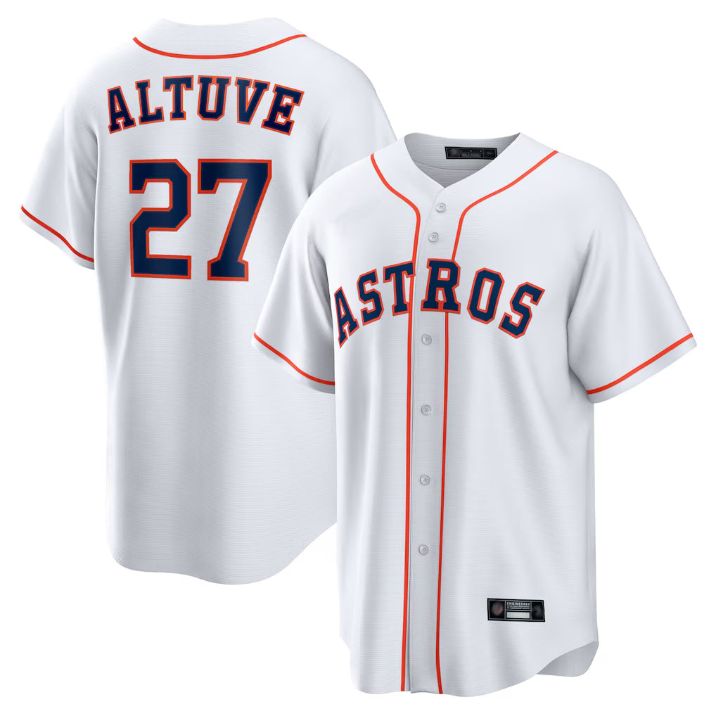 Ndoa H.Astros #27 Jose Altuve Player White Home Game Stitched Jerseys