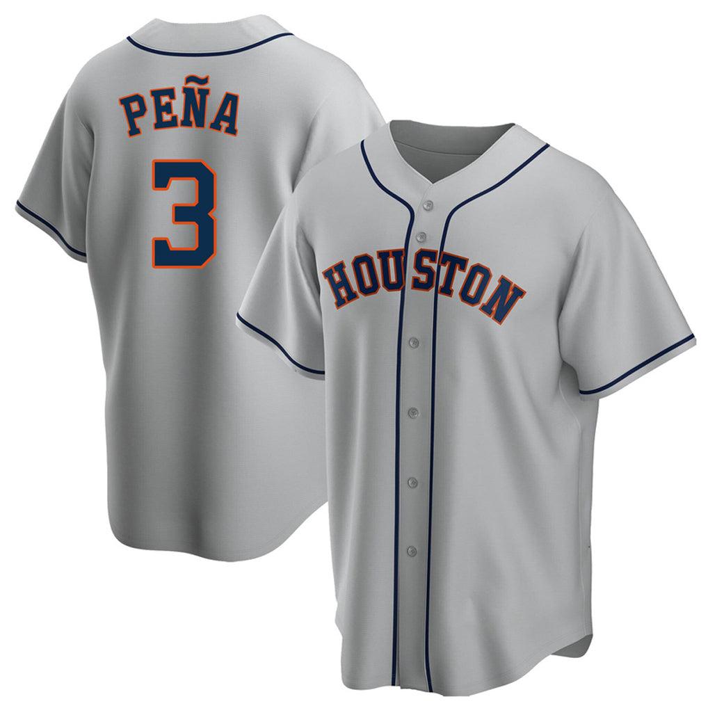 Ndoa H.Astros #3 Jeremy Pe?a Player Gray Home Game Stitched Jerseys