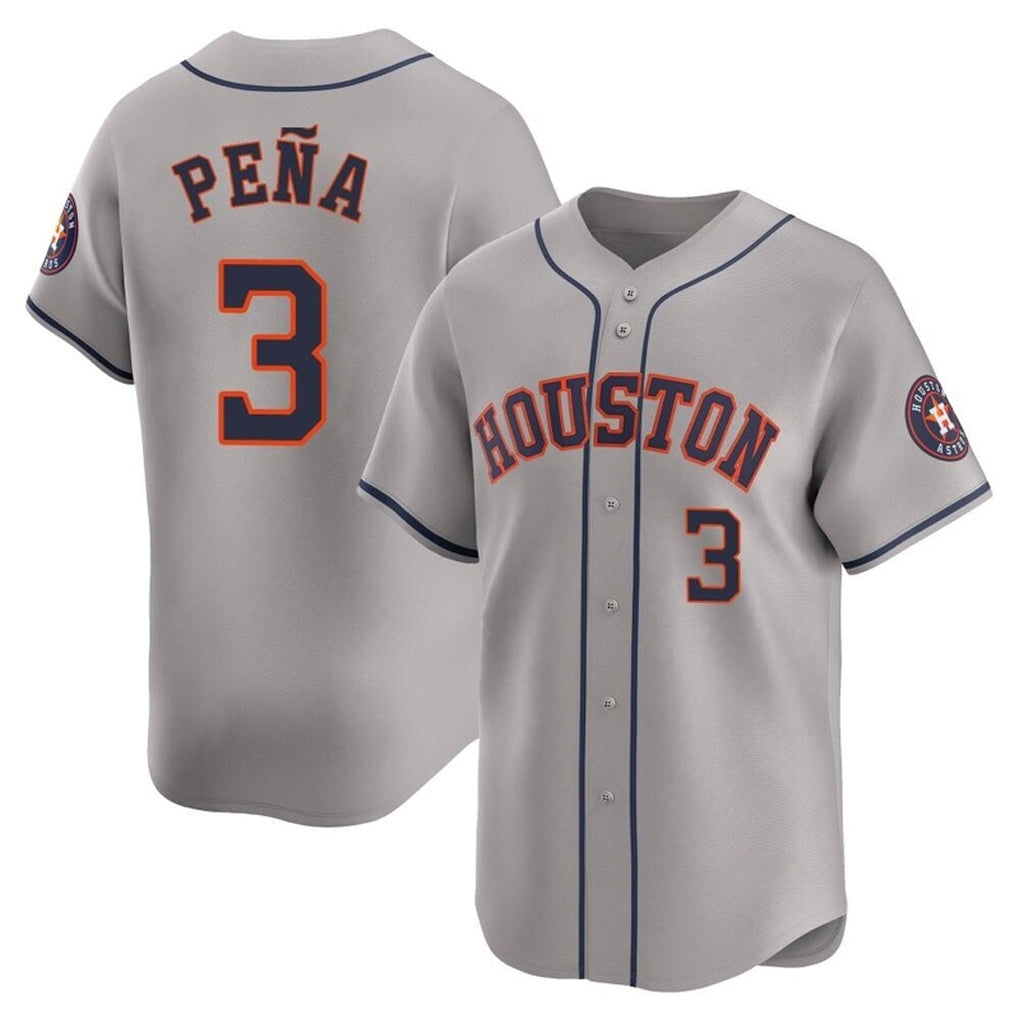 Ndoa H.Astros #3 Jeremy Pe?a Player Gray Home Limited Stitched Jerseys
