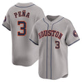 Ndoa H.Astros #3 Jeremy Pe?a Player Gray Home Limited Stitched Jerseys
