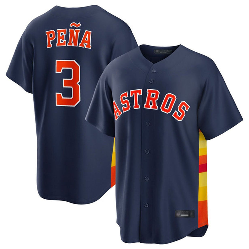 Ndoa H.Astros #3 Jeremy Pe?a Player Navy Home Game Stitched Jerseys
