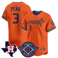 Ndoa H.Astros #3 Jeremy Pe?a Player Orange City Connect Texas Patch Vapor Premier Limited Home Stitched Jerseys