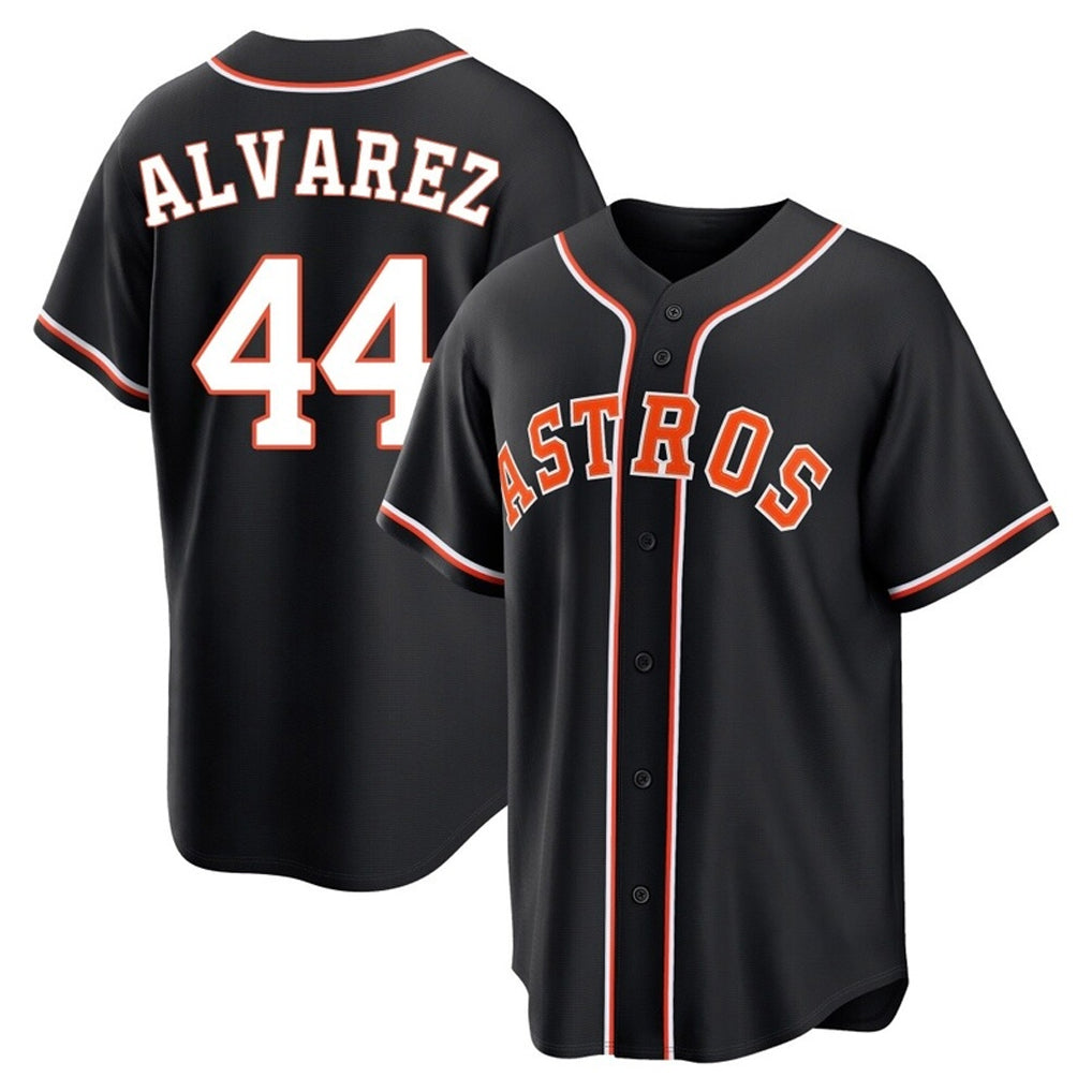 Ndoa H.Astros #44 Yordan Alvarez Player Black Fashion Out Home Game Stitched Jerseys