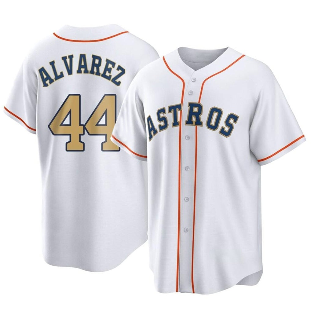 Ndoa H.Astros #44 Yordan Alvarez Player Gold Collection Game Home Stitched Jerseys