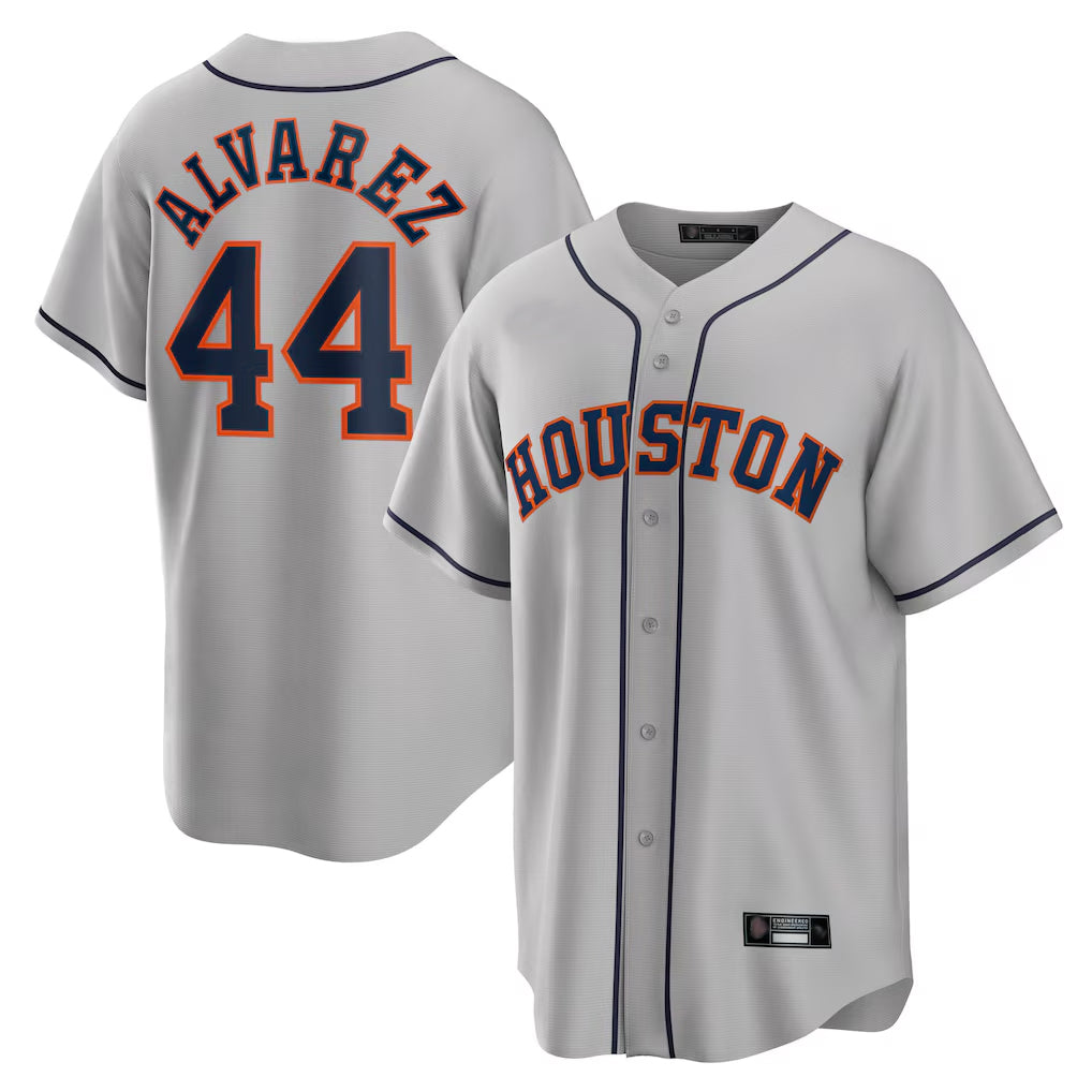Ndoa H.Astros #44 Yordan Alvarez Player Gray Home Game Stitched Jerseys