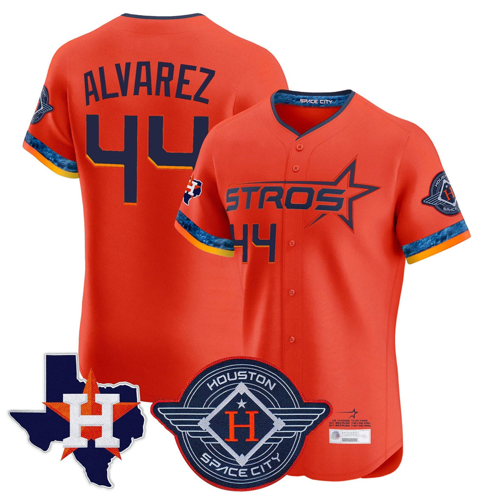 Ndoa H.Astros #44 Yordan Alvarez Player Orange City Connect Texas Patch Vapor Premier Limited Elite Home Stitched Jerseys