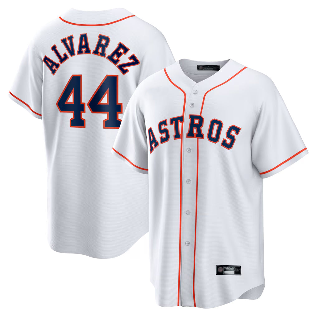 Ndoa H.Astros #44 Yordan Alvarez Player White Home Game Stitched Jerseys