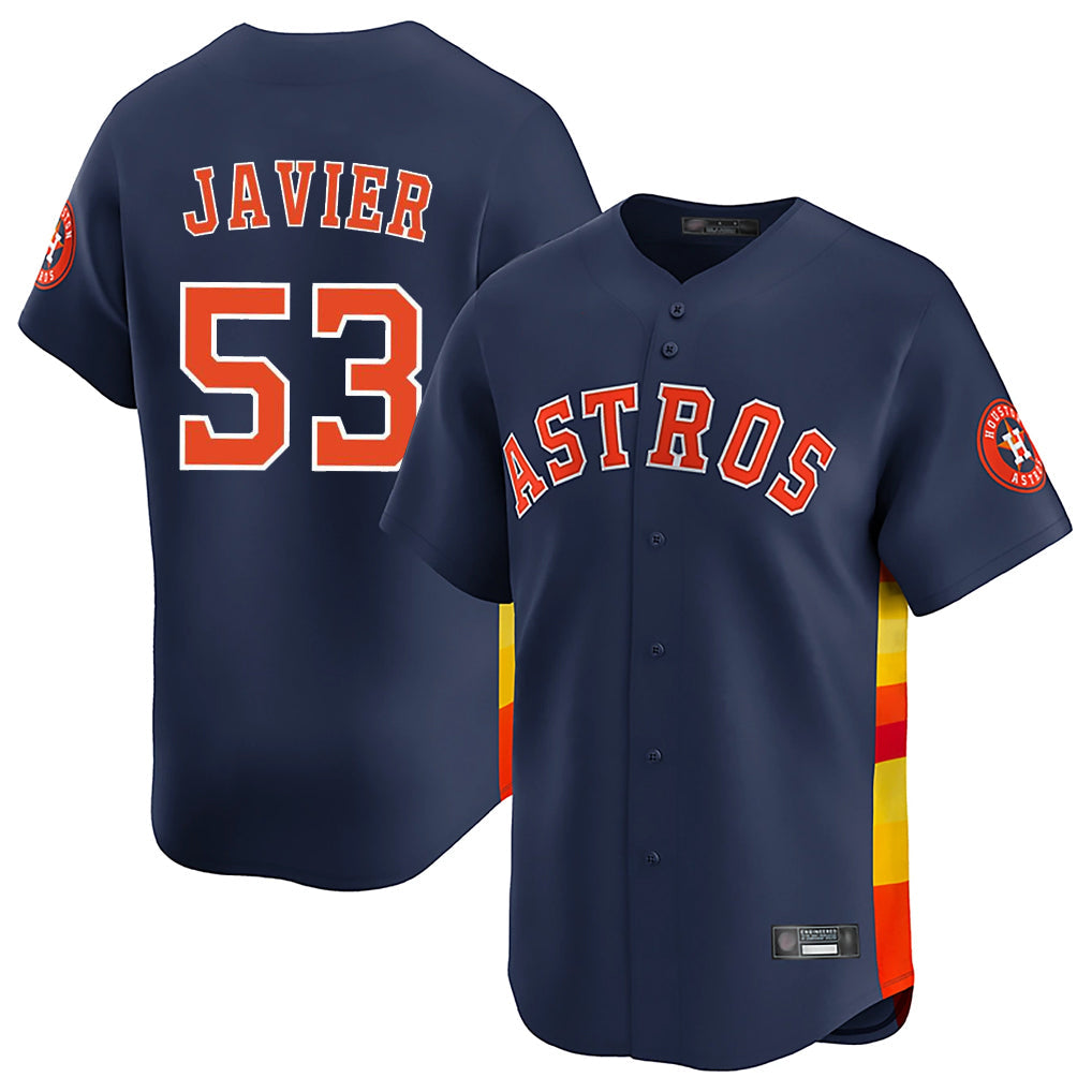 Ndoa H.Astros #53 Cristian Javier Player Navy Home Limited Stitched Jerseys