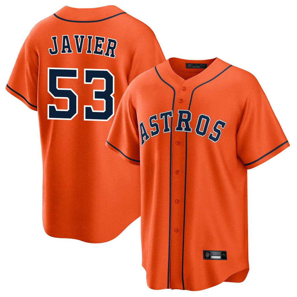 Ndoa H.Astros #53 Cristian Javier Player Orange Home Game Stitched Jerseys