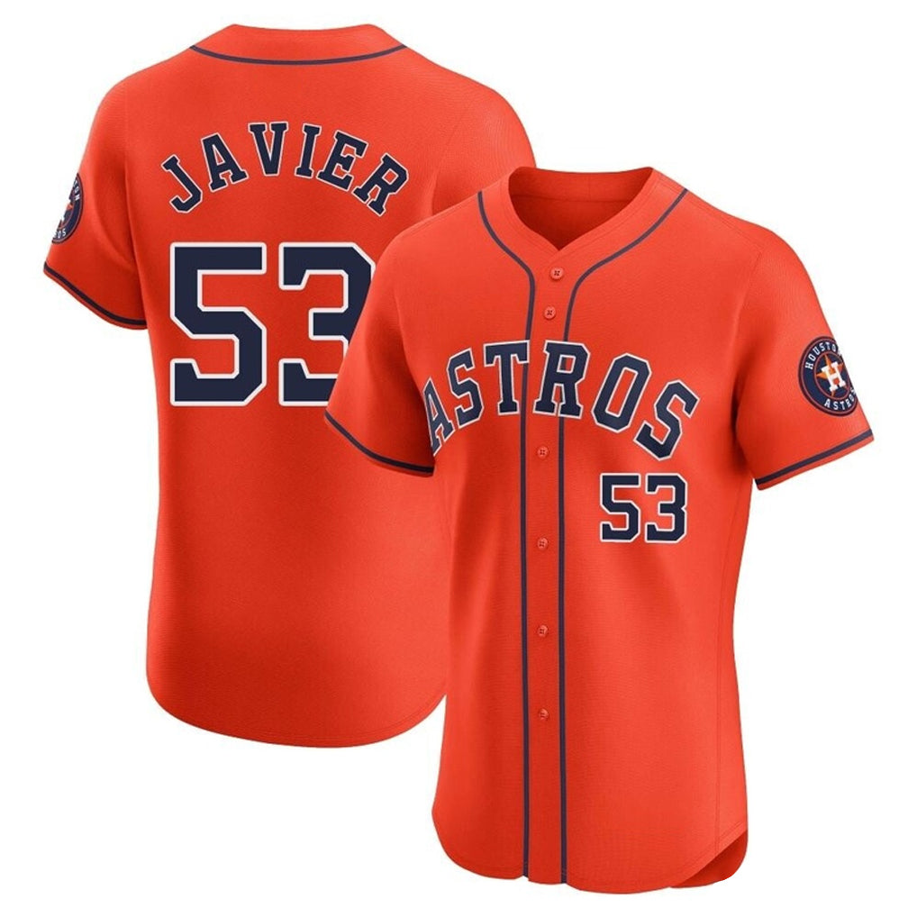 Ndoa H.Astros #53 Cristian Javier Player Orange Home Limited Elite Stitched Jerseys