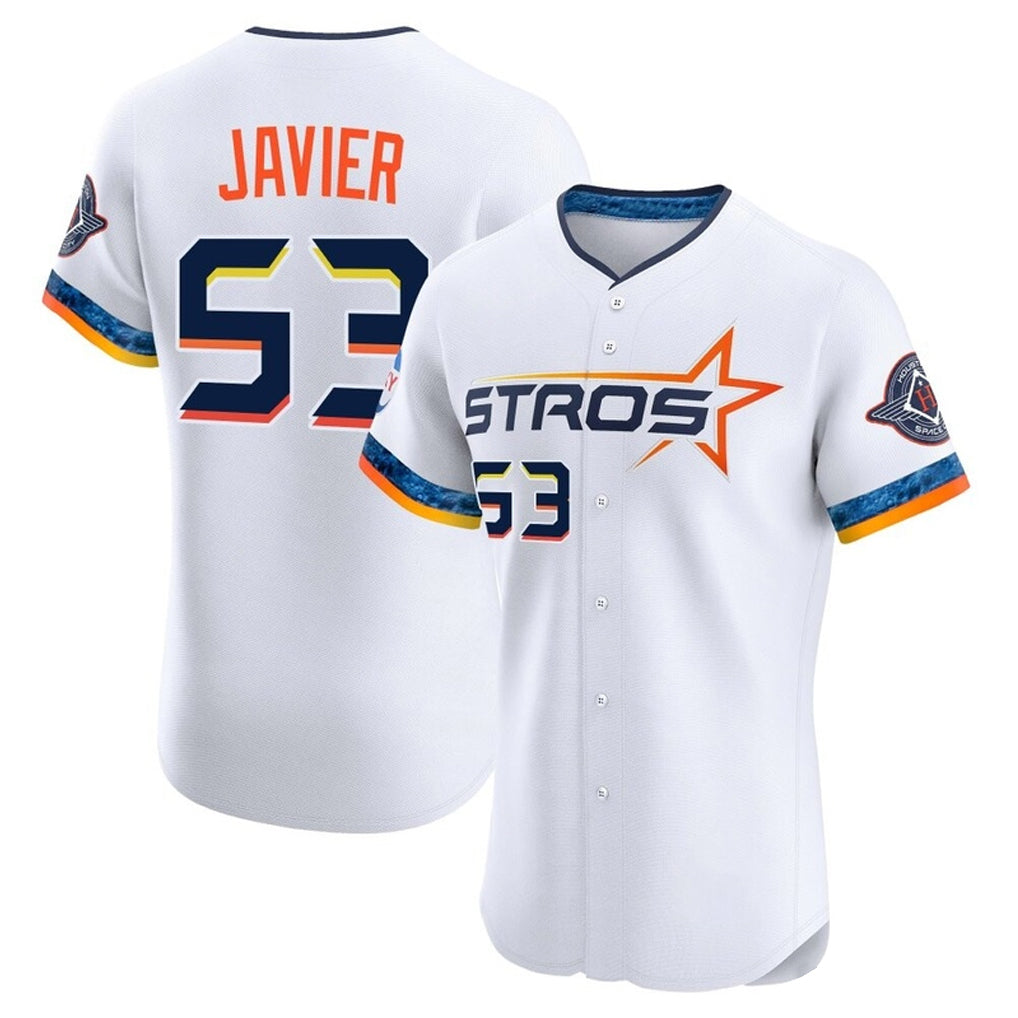 Ndoa H.Astros #53 Cristian Javier Player White City Connect Limited Elite Home Stitched Jerseys