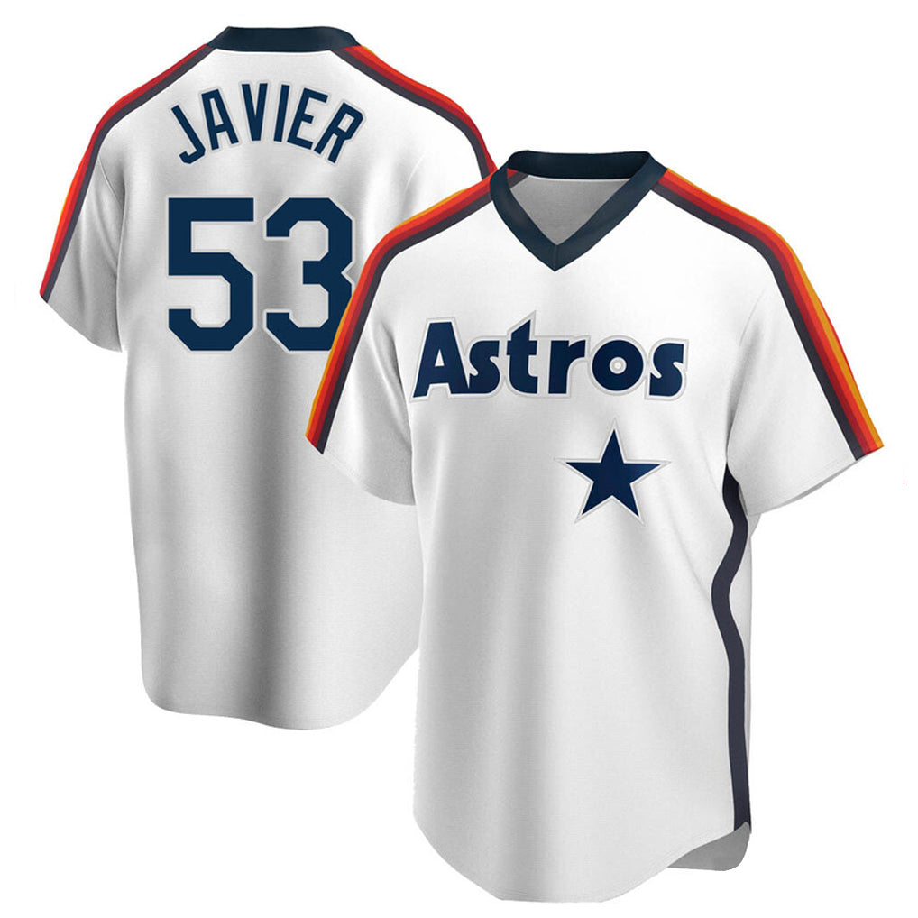Ndoa H.Astros #53 Cristian Javier Player White Cooperstown Collection T-shirt Stitched Jerseys