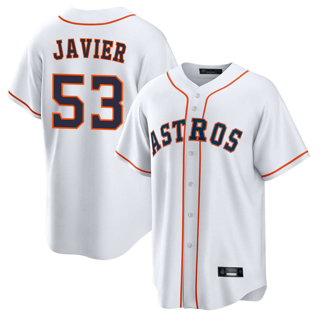 Ndoa H.Astros #53 Cristian Javier Player White Home Game Stitched Jerseys