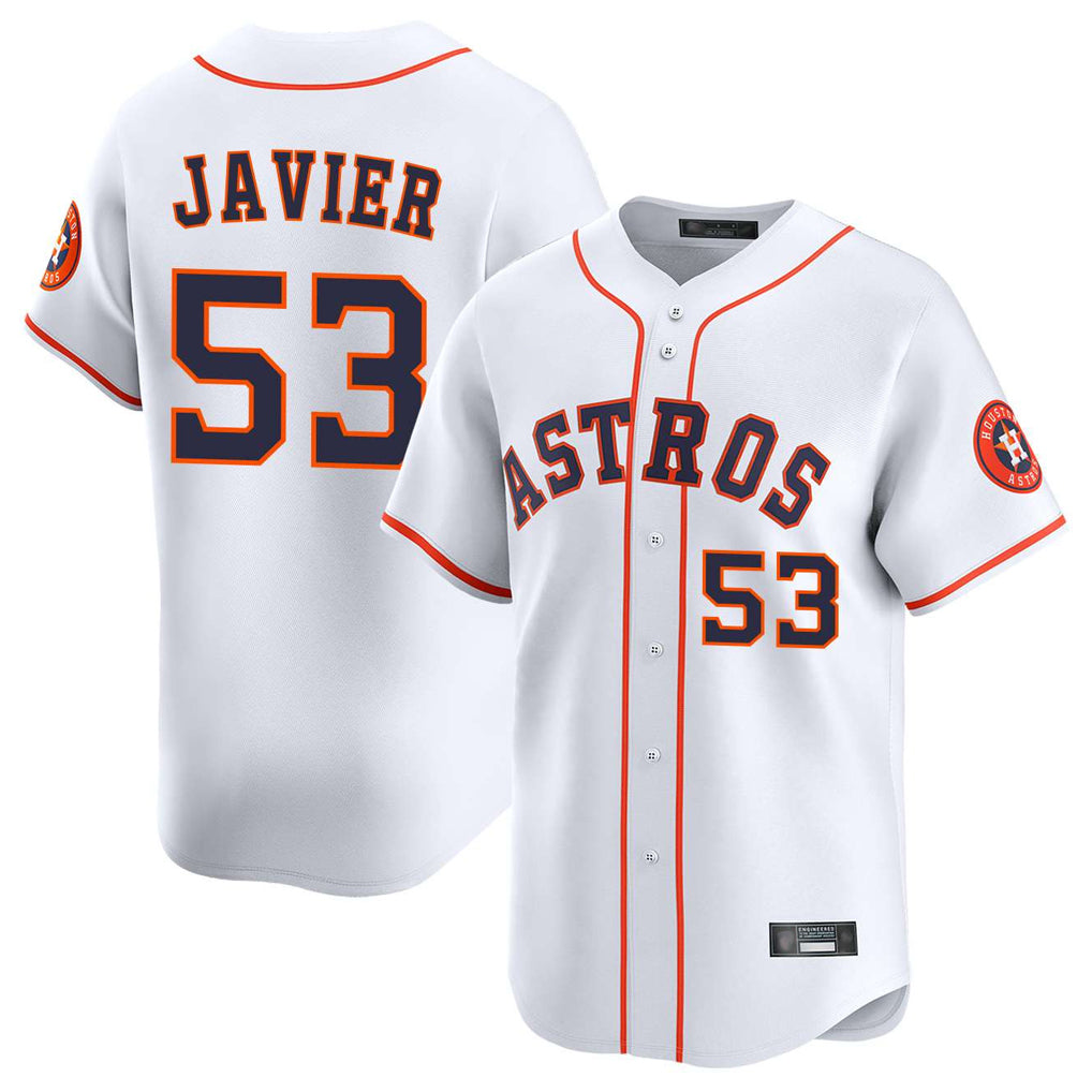 Ndoa H.Astros #53 Cristian Javier Player White Home Limited Stitched Jerseys