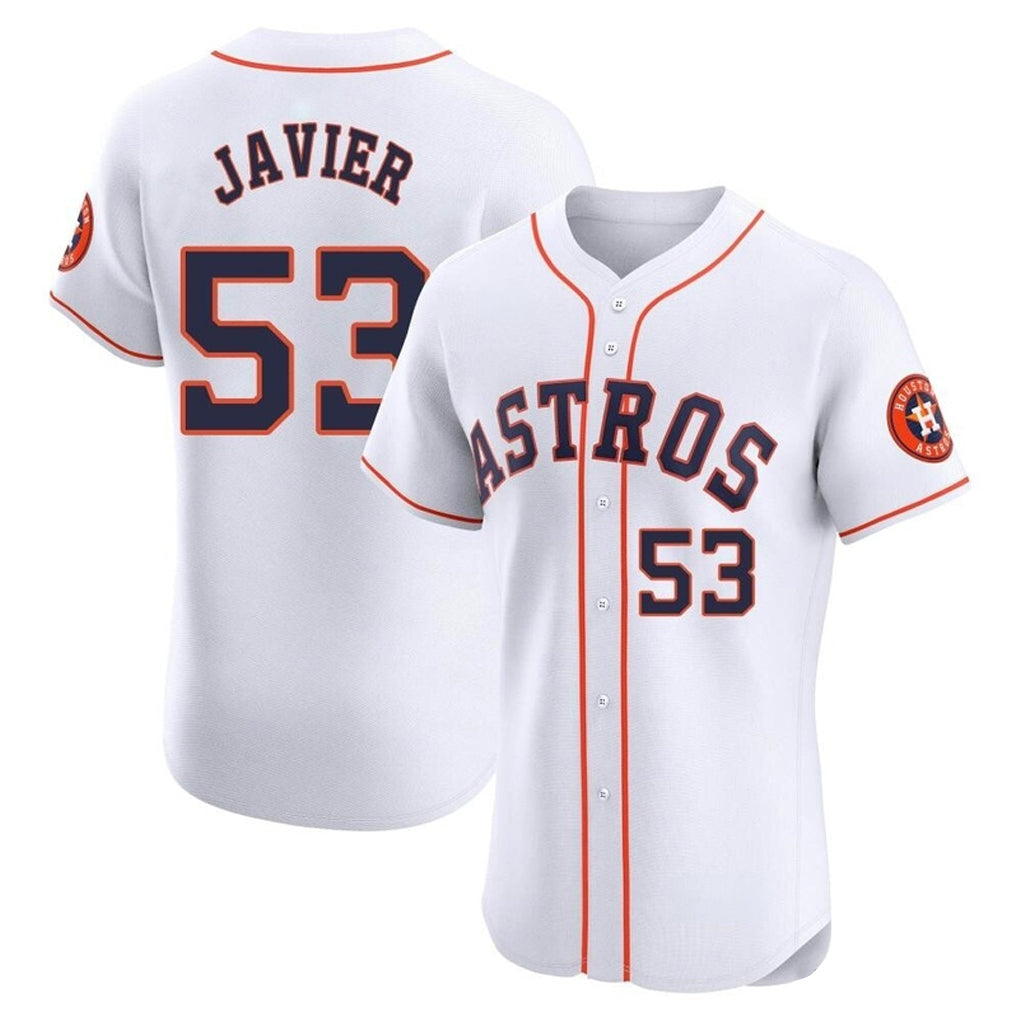 Ndoa H.Astros #53 Cristian Javier Player White Limited Elite Home Stitched Jerseys