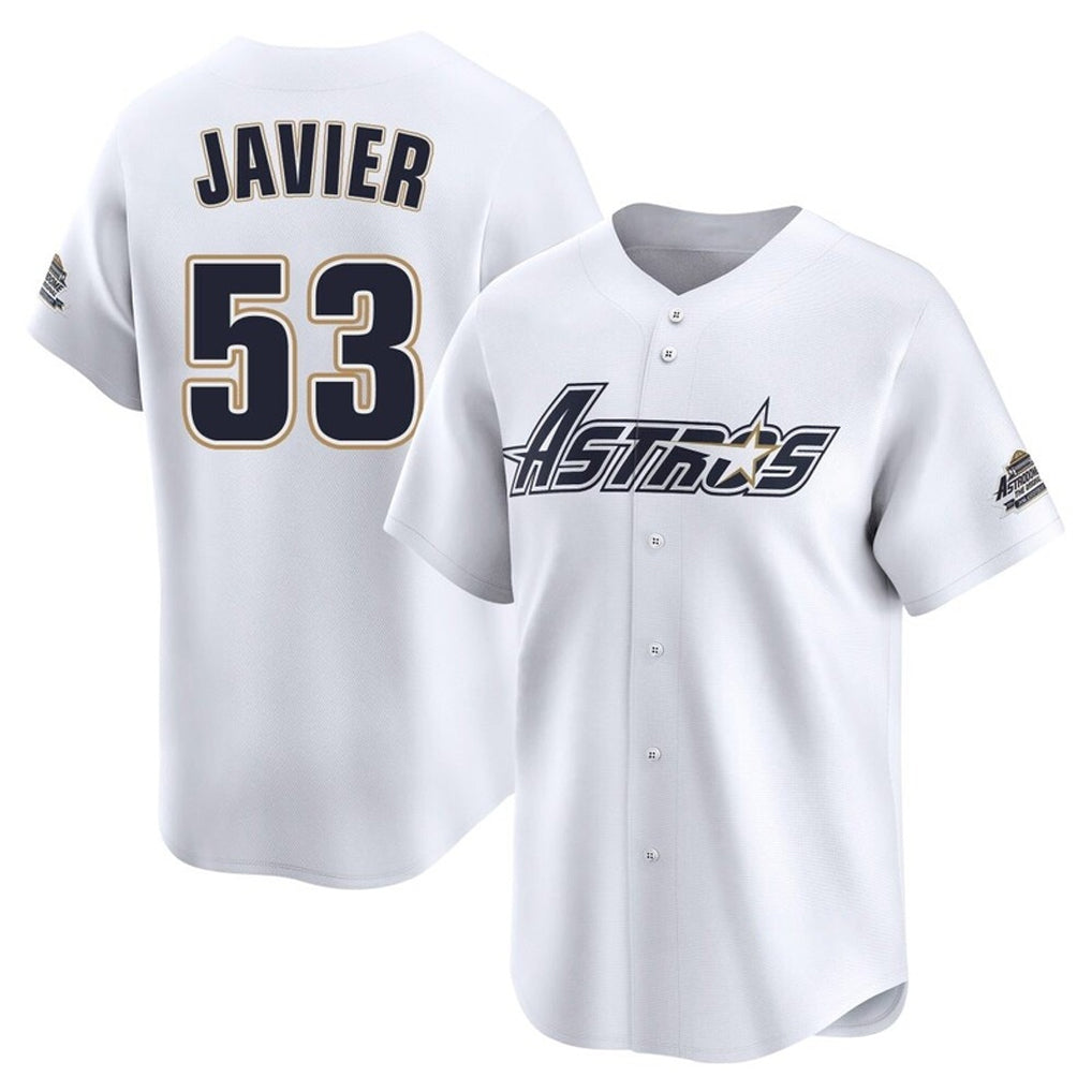 Ndoa H.Astros #53 Cristian Javier Player White Throwback Cooperstown Collection Limited Stitched Jerseys