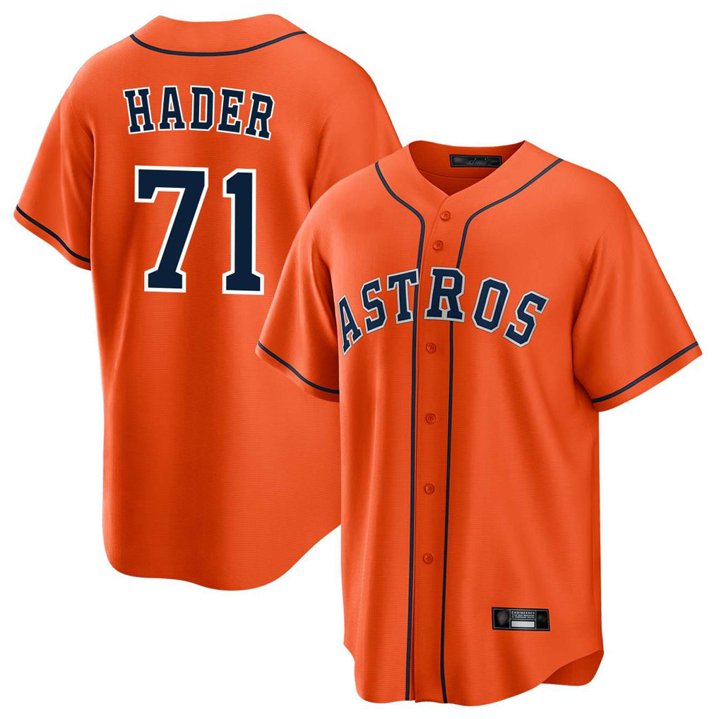 Ndoa H.Astros #71 Josh Hader Player Orange Home Game Stitched Jerseys