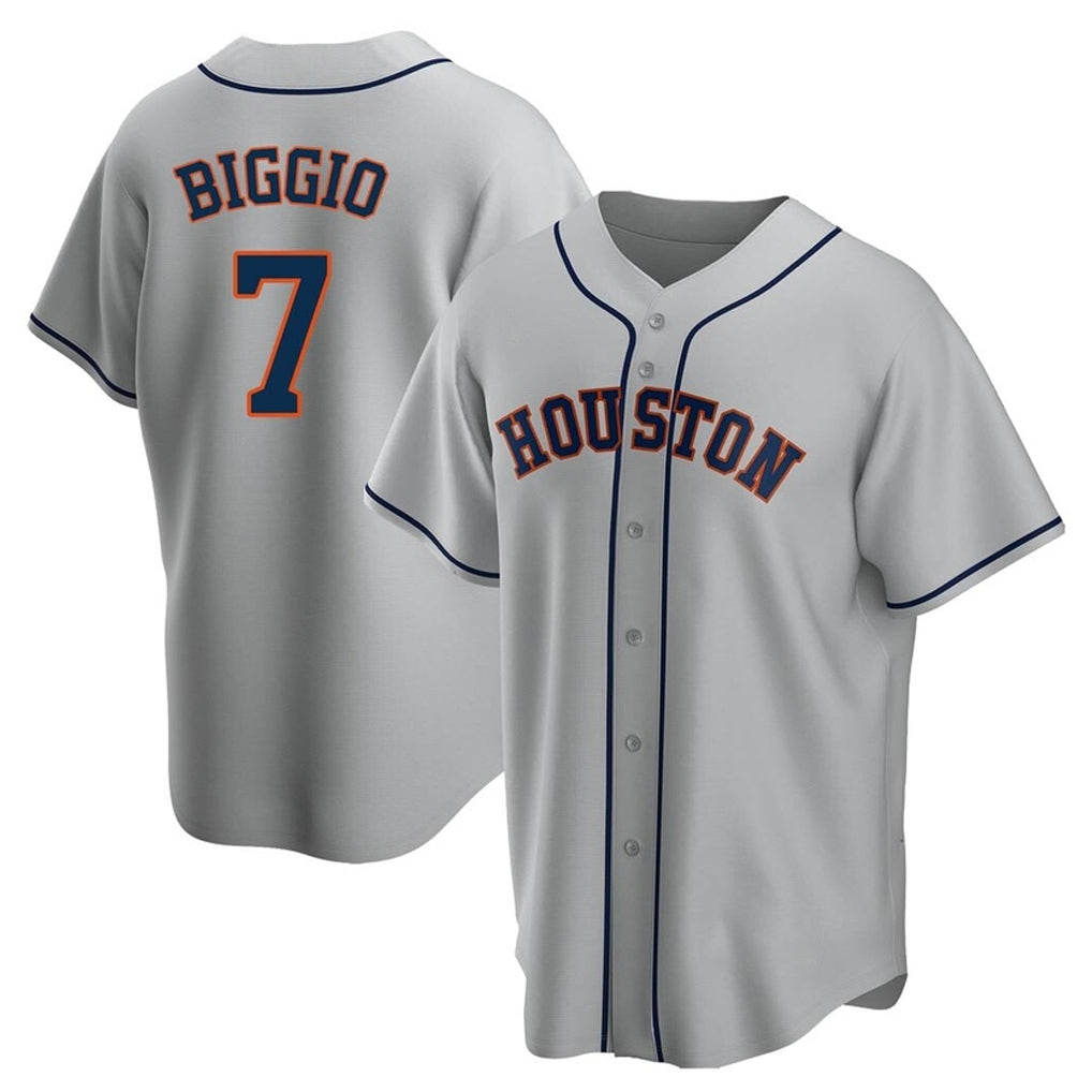 Ndoa H.Astros #7 Craig Biggio Player Gray Home Game Stitched Jerseys