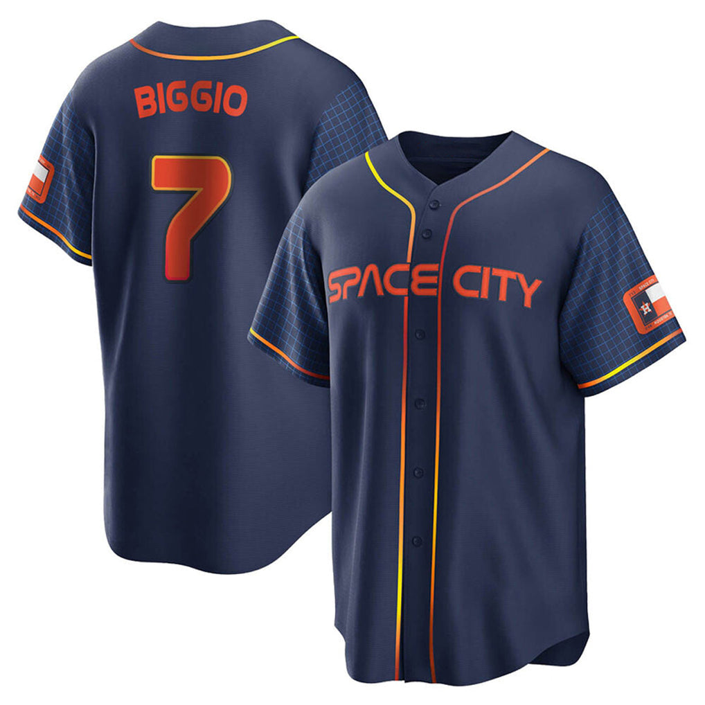 Ndoa H.Astros #7 Craig Biggio Player Navy City Connect Home Game Stitched Jerseys